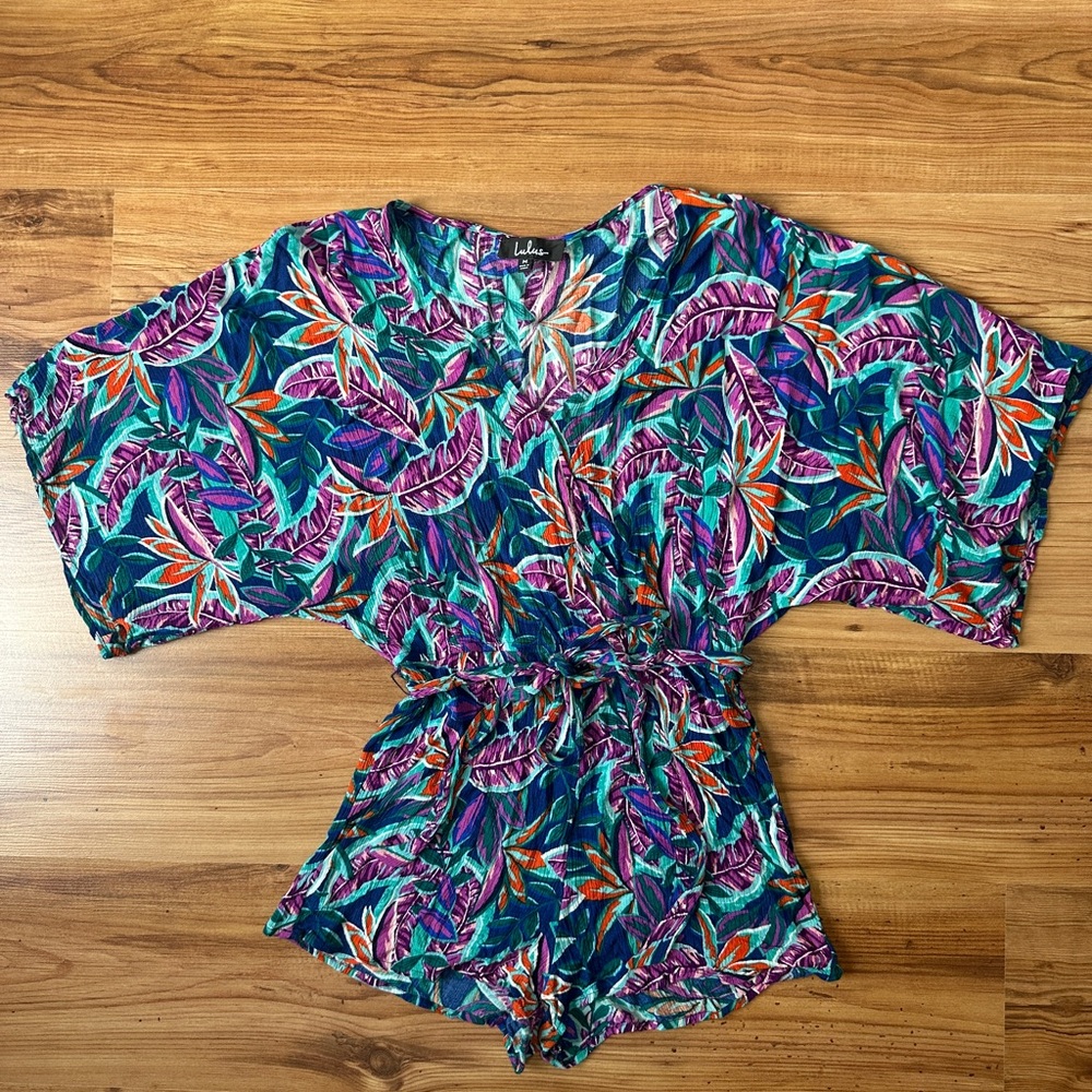 Hypnotized Lulu's Colorful Tropical Romper
